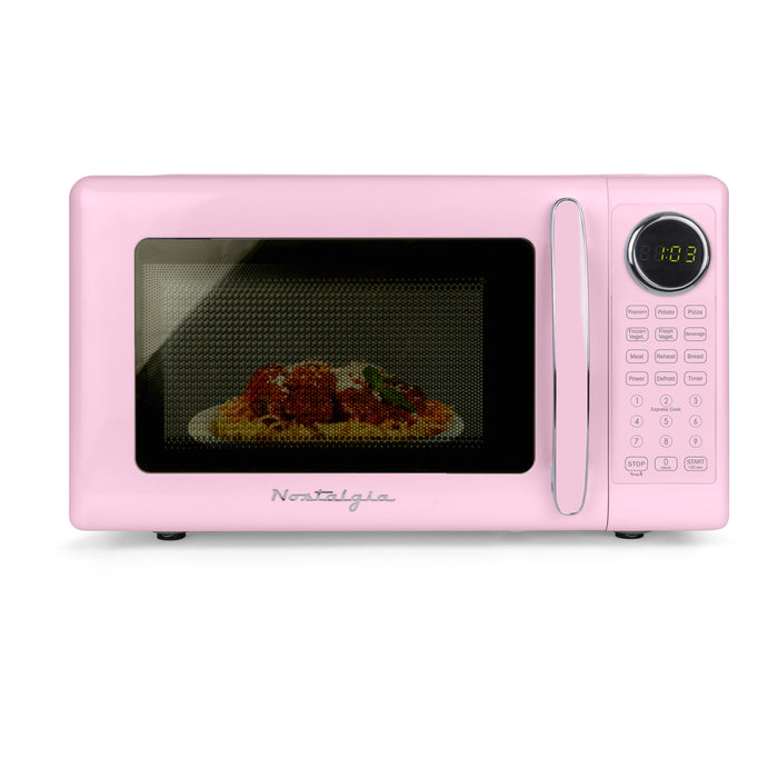 Nostalgia Retro 700W Microwave Oven – 0.7 Cu Ft Capacity
