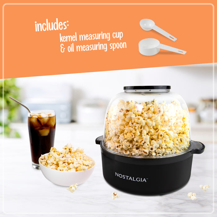 6 QT Stainless Steel Stirring Popcorn Popper - Black