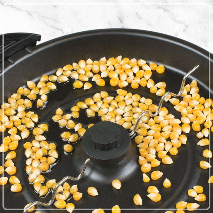 6 QT Stainless Steel Stirring Popcorn Popper - Black