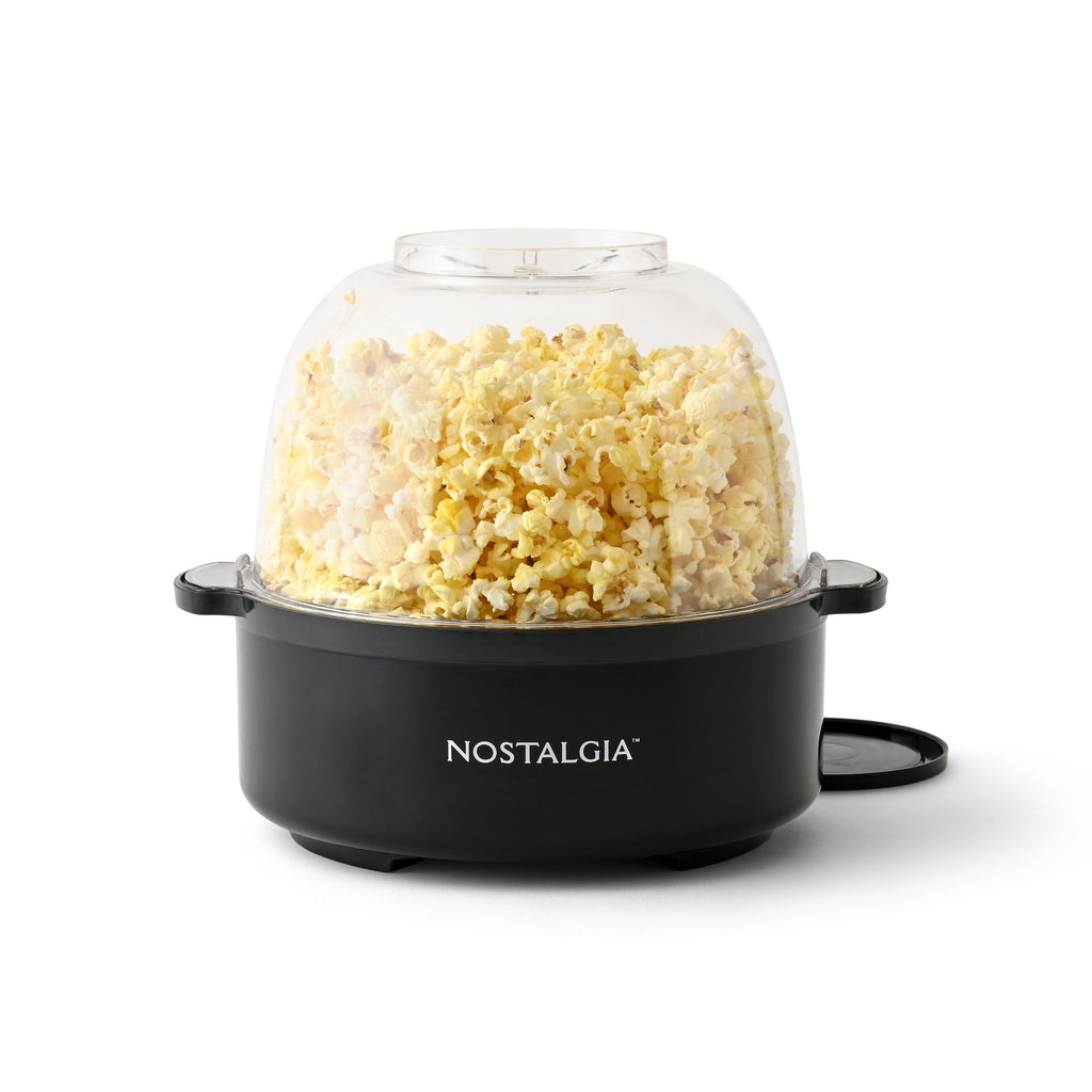 6 QT Stainless Steel Stirring Popcorn Popper - Black — Nostalgia