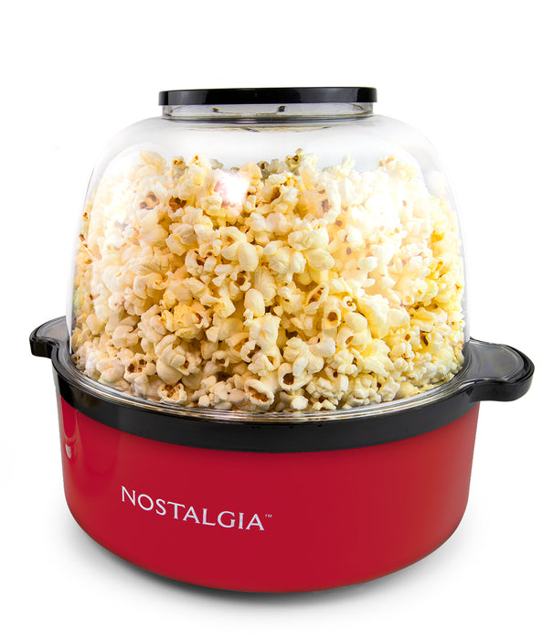 Nostalgia 6 QT Stainless Steel Stirring Popcorn Popper - Red