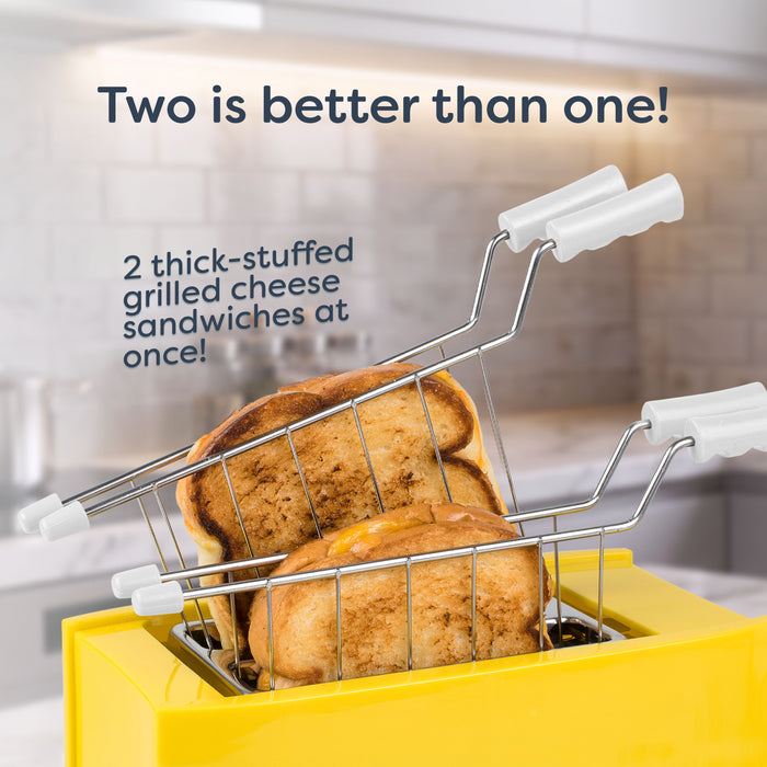Grilled Cheese Toaster with Easy-Clean Toaster Baskets and Adjustable Toasting Dial