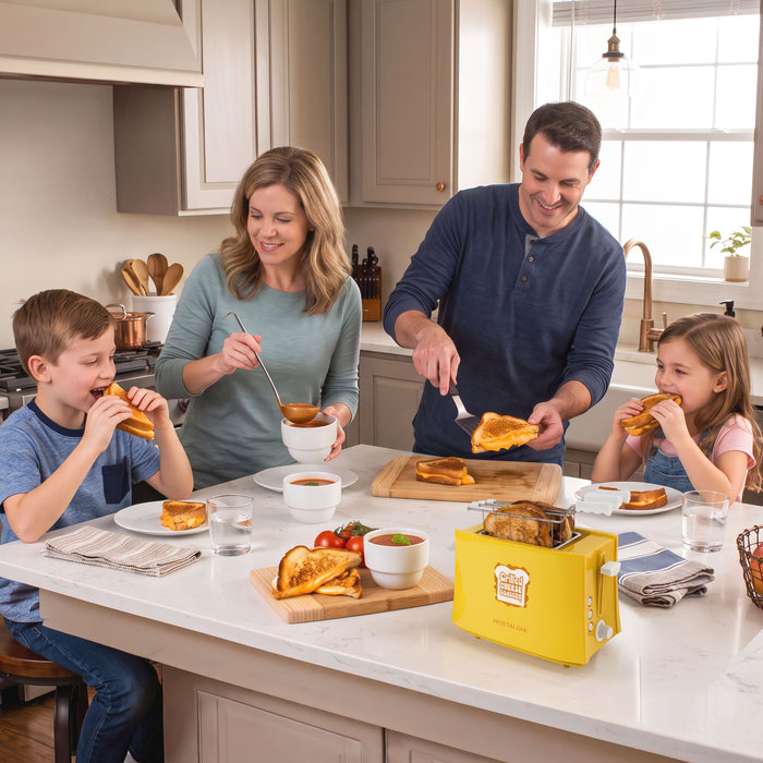 Grilled Cheese Toaster with Easy-Clean Toaster Baskets and Adjustable Toasting Dial