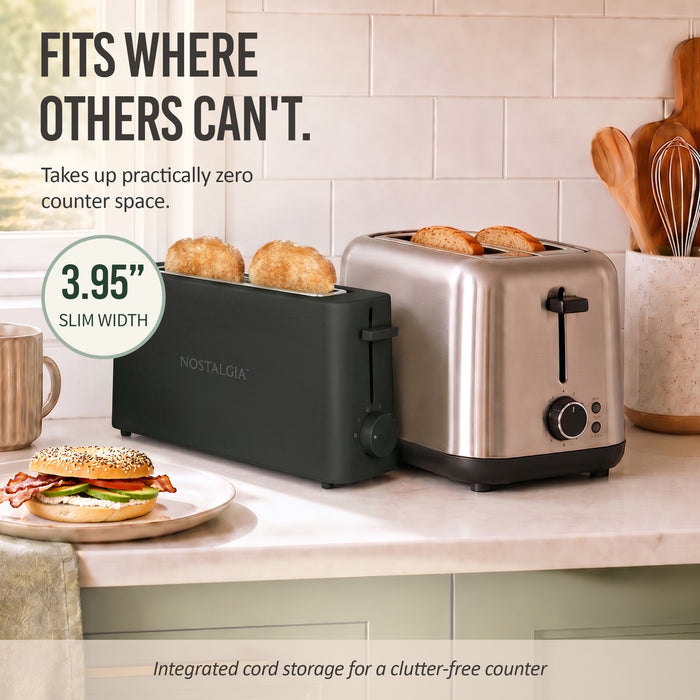 Slim 2-Slice Space-Saving Toaster