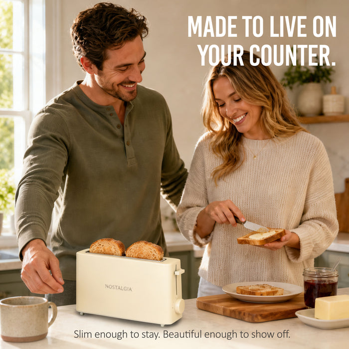 Slim 2-Slice Space-Saving Toaster