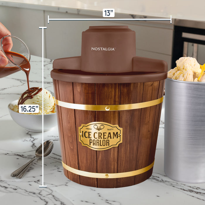 4-Quart Wood Bucket Ice Cream Maker