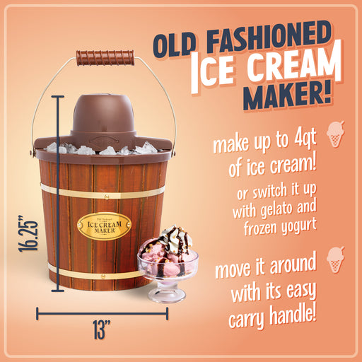 Nostalgia ICMP400WD Wood Bucket Ice Cream Maker