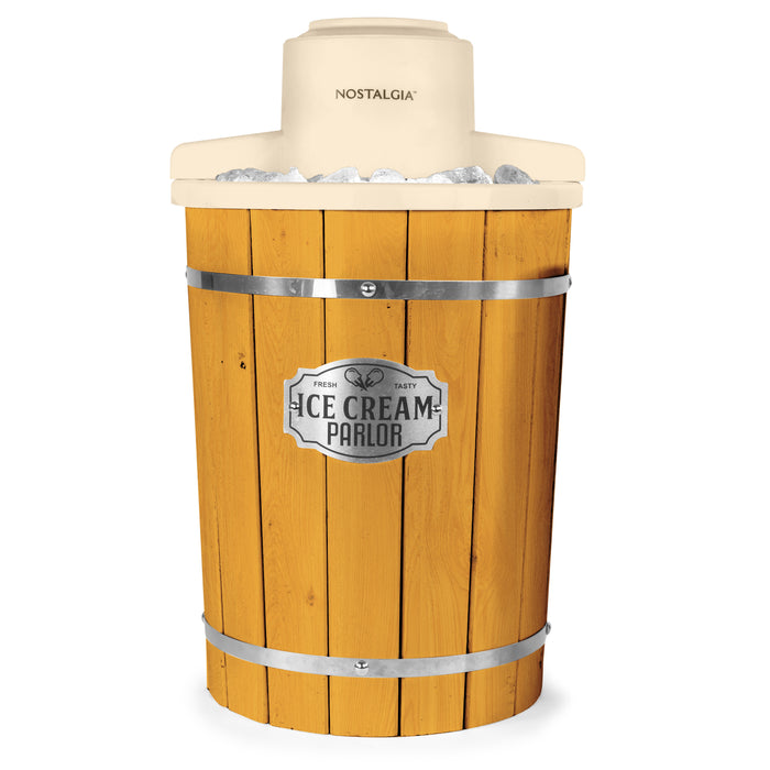 6 Qt. Brown Dark Wood Bucket Electric Ice Cream Maker