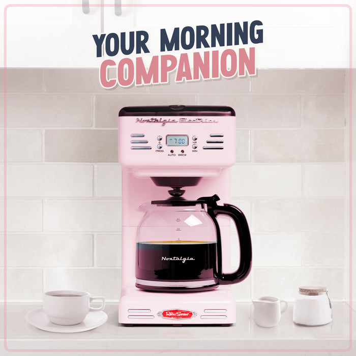Retro 12-Cup Coffee Maker, Pink