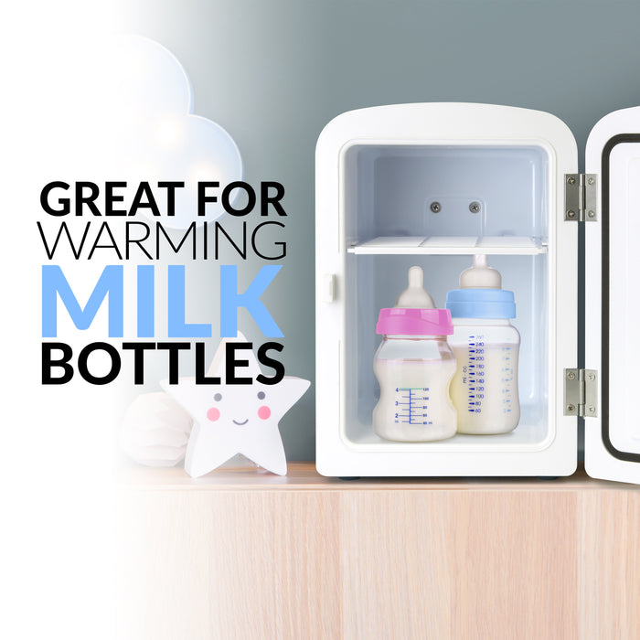 Retro 6-Can Display Fridge & Heater - Black