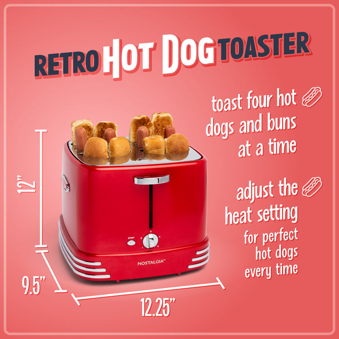 4 Hot Dogs & Buns Pop-Up Toaster