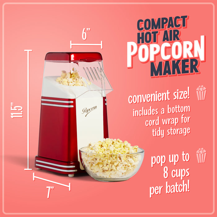 Retro 8-Cup Hot Air Popcorn Maker