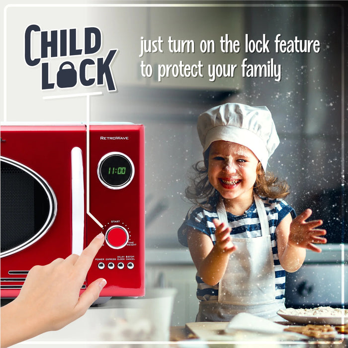 Nostalgia 0.9 Cu. Ft.  800-Watt Retro Microwave Oven, Red