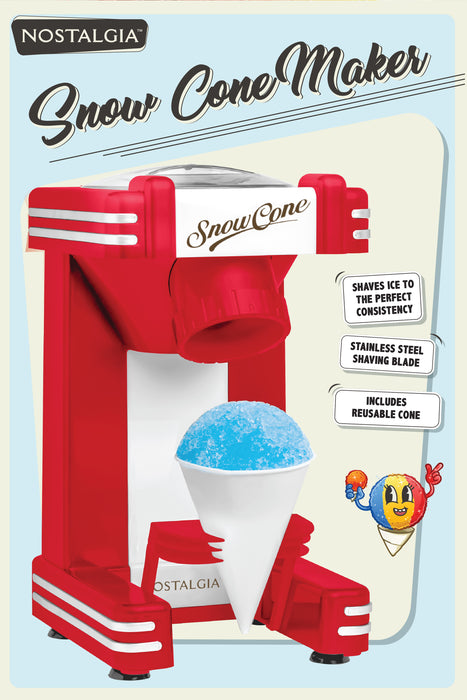 Nostalgia Retro Single Snow Cone Maker, Red