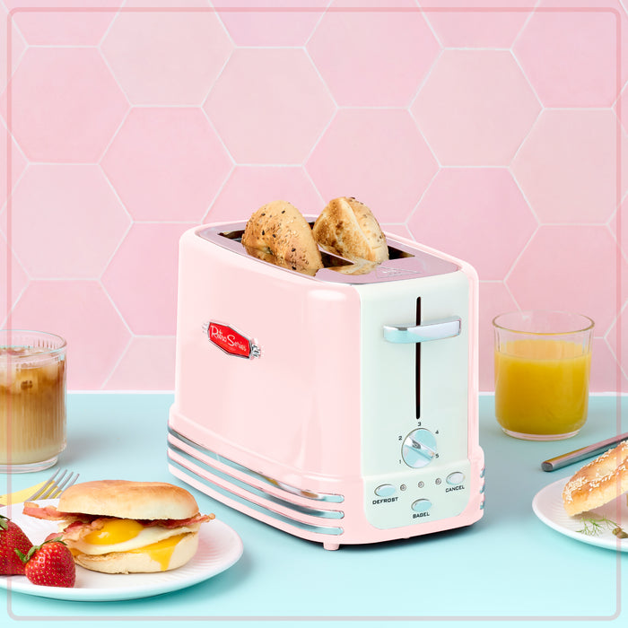 Retro 2-Slice Toaster, Pink