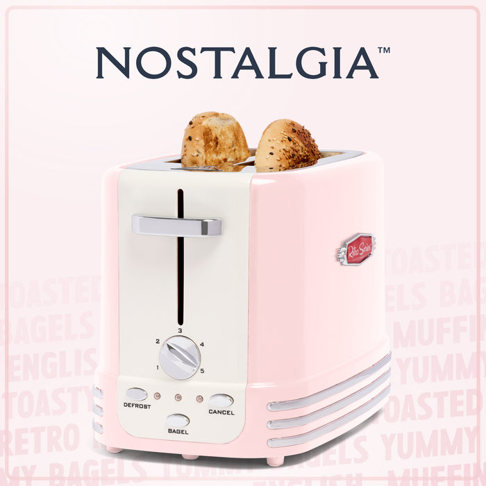 Retro 2-Slice Toaster, Pink