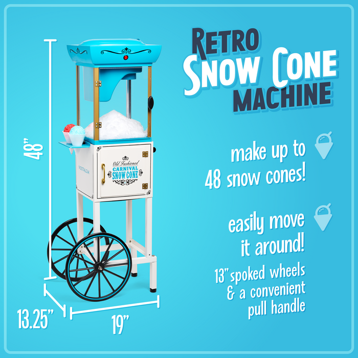 Snow Cone Catch Rim 48-Inch Tall Snow Cone Cart — Nostalgia Products