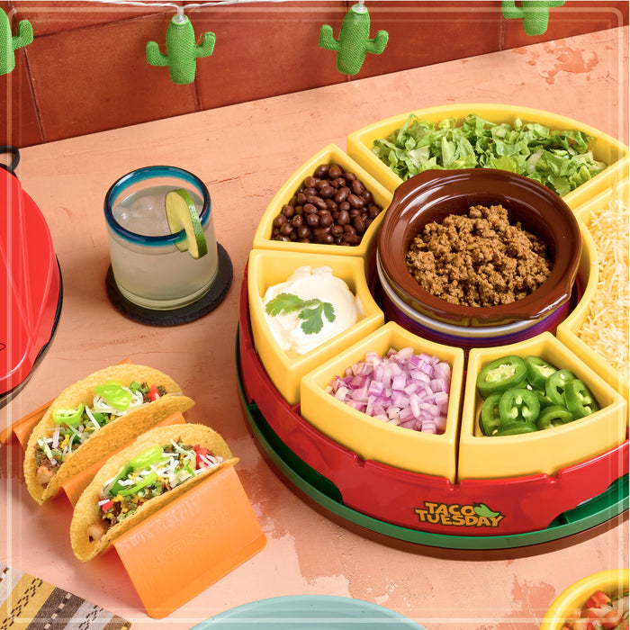 Taco Tuesday Heated Lazy Susan Taco Bar