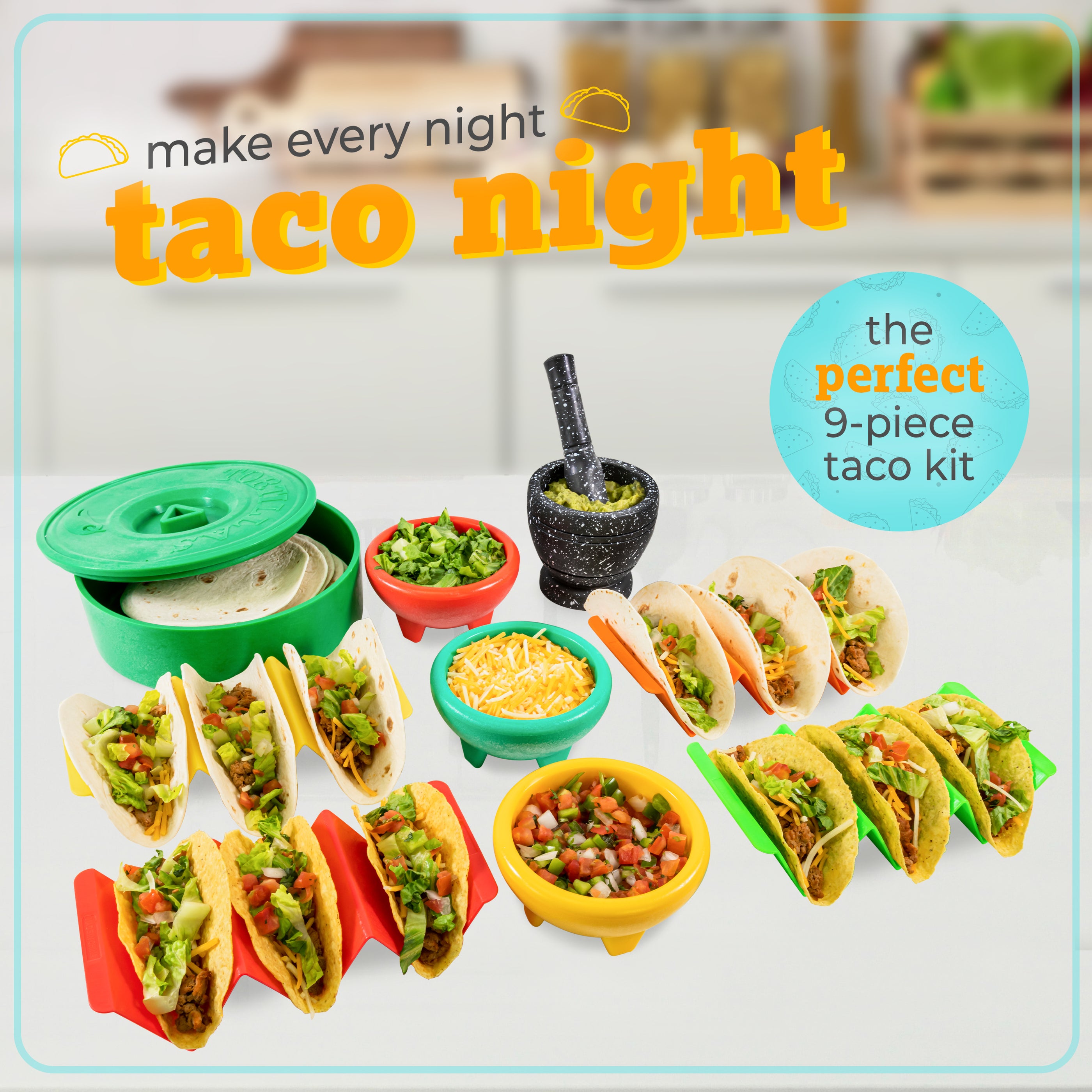 Taco Kit Set Taco Tuesday 9-Piece Taco Kit — Nostalgia Products