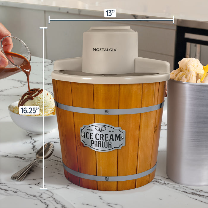 4-Quart Electric Wood Bucket Ice Cream Maker — Nostalgia Products