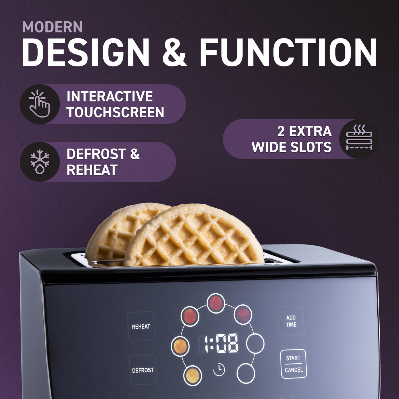Automatic Drop Toaster Inspirex Interactive Touchscreen Automatic Toaster — Nostalgia Products