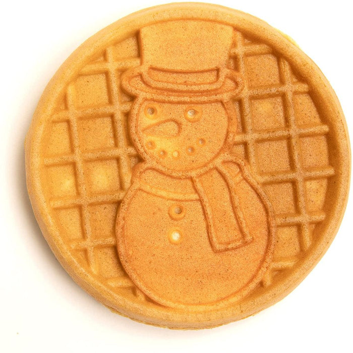 Nostalgia MyMini Personal Electric Snowman Waffle Maker, 5-Inch Cooking  Surface, Blue
