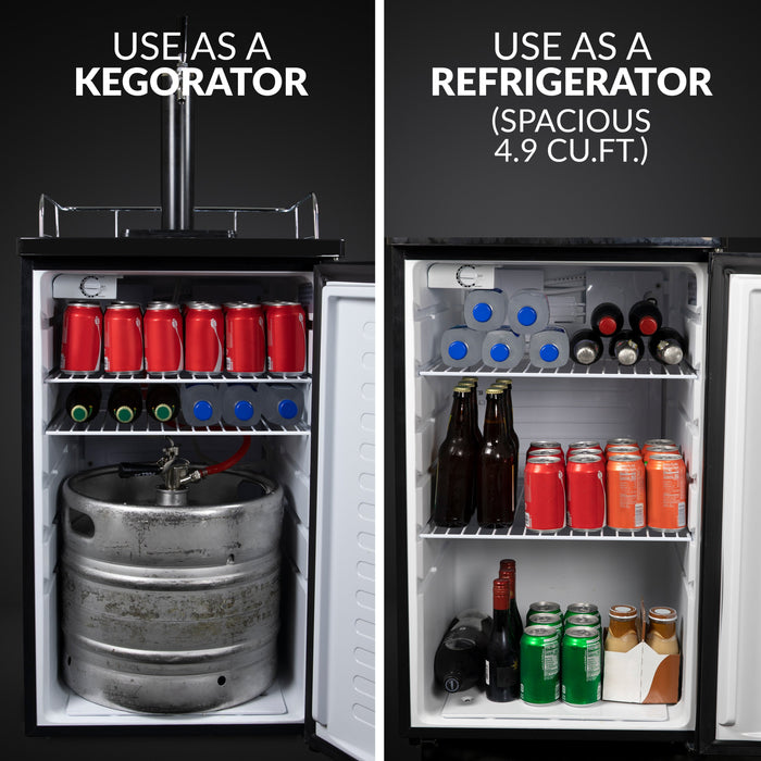 HomeCraft™ 4.9 Cu. Ft. Full Size Kegerator Draft Beer Dispenser, Black Stainless Steel