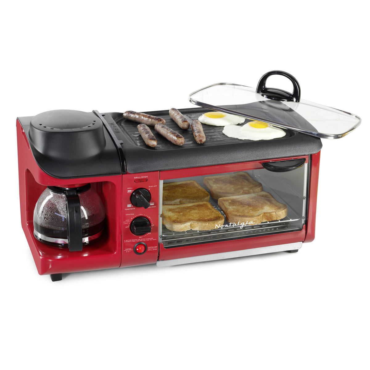 3 in 1 Breakfast Station, Retro Household Breakfast Maker, Electric Mini  Toaster Bread Breakfast Sandwich Maker, Breakfast Machine with Frying Pan