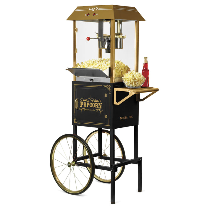 Vintage 10-Ounce Vintage Professional Popcorn Cart - 59 Inches Tall - Black