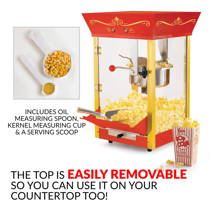 Countertop Movie Theater Style Popcorn Maker Machine Commercial 8 Ounce  Kettle