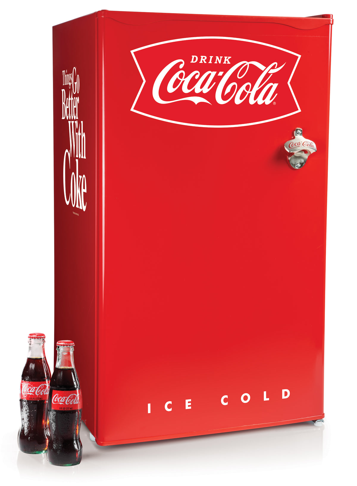 Coca-Cola 3.2 Cu. Ft. Refrigerator With Freezer, Red — Nostalgia Products