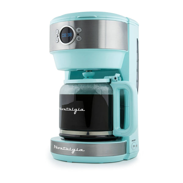 12 Cup Retro Coffee Maker, Aqua — Nostalgia Products
