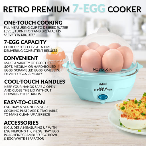 Nostalgia Mini Egg Cooker Teal