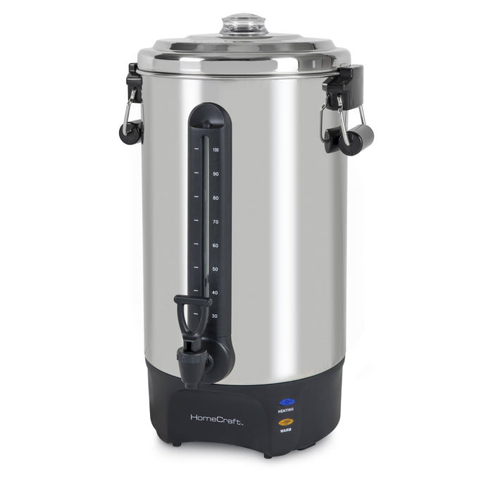 HomeCraft™ Quick-Brewing 1500-Watt Automatic 100-Cup Coffee Urn, Stainless Steel