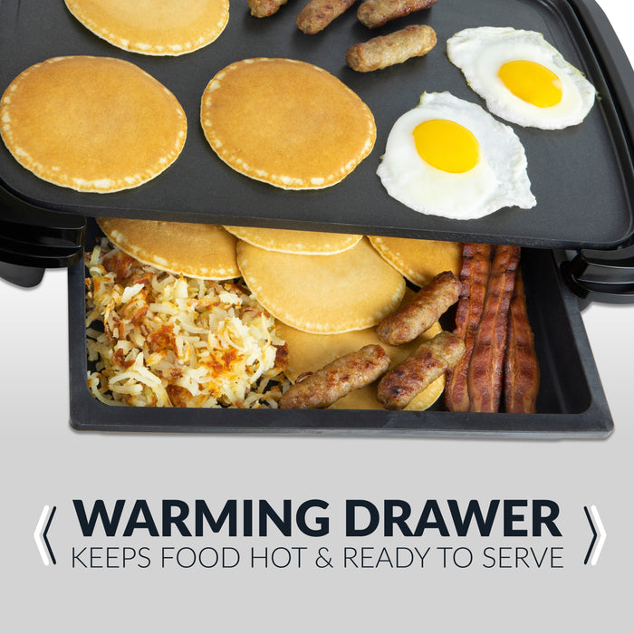 HomeCraft Non-Stick Griddle With Warming Drawer
