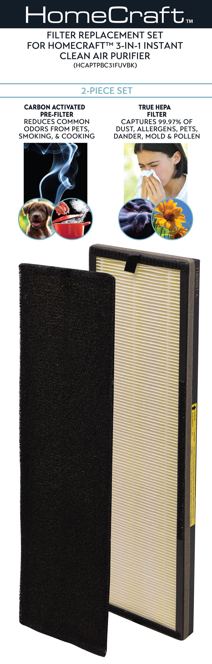 HomeCraft™ Instant Clean Air Purifier Filters — Nostalgia Products