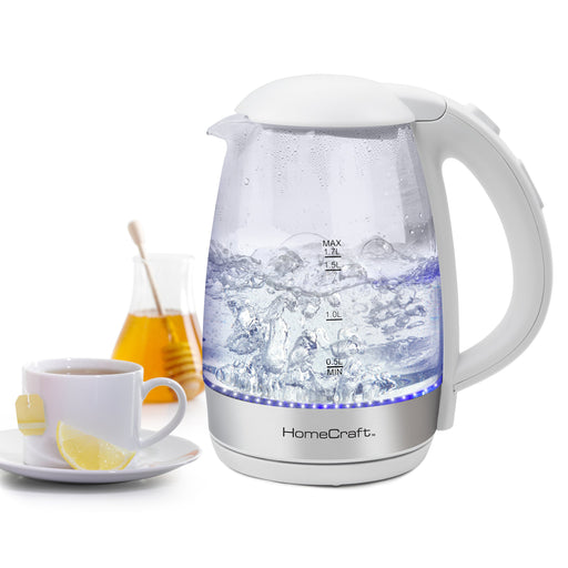 HomeCraft 1.7L Electric One-Touch Control Glass Kettle