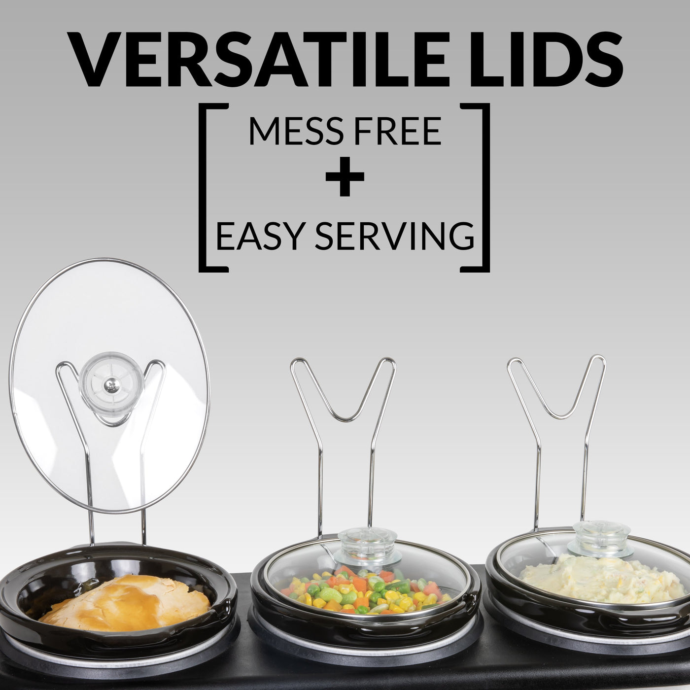 HomeCraft 3Station 1.5Quart Oval Slow Cooker Buffet — Nostalgia Products