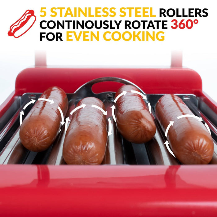 Hot Dog Roller and Bun Warmer, 8 Hot Dog and 6 Bun Capacity