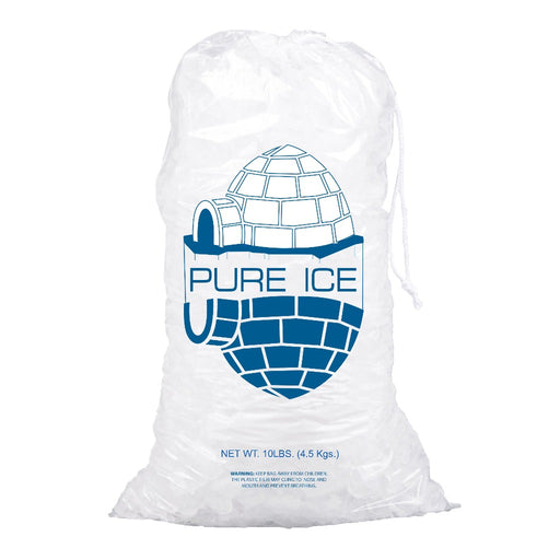 10-Pound Plastic Ice Bags with Drawstring
