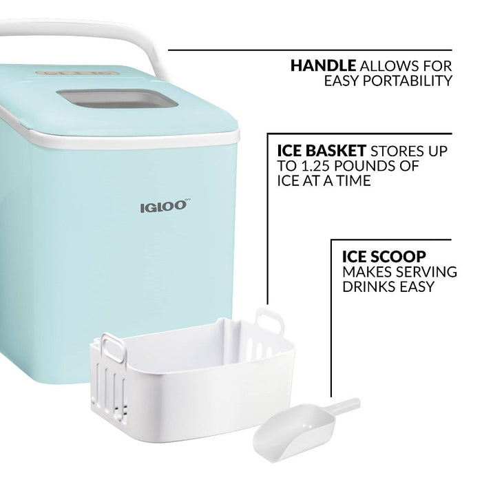 Countertop Ice Maker Machine, Portable Self-Cleaning Ice Machine with Ice  Scoop, Basket and Handle