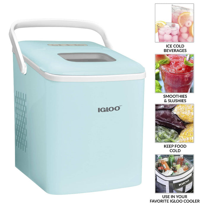 Igloo Automatic Self-Cleaning 26 lb Ice Maker, Aqua