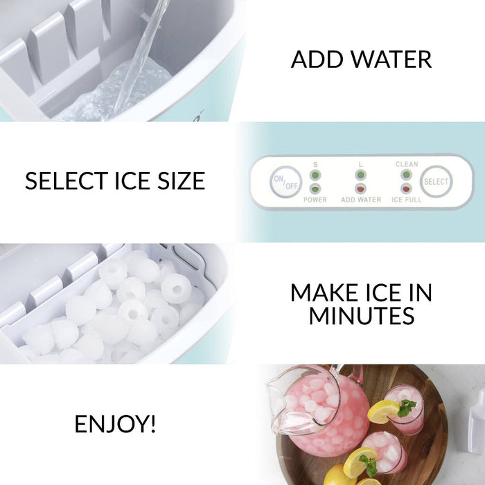 IGLOO® 26-Pound Automatic Self-Cleaning Portable Countertop Ice Maker Machine With Handle, Aqua