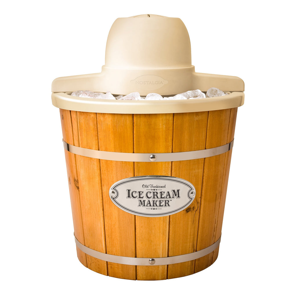 Nostalgia 4-Quart Wood Bucket Ice Cream Maker- NEW IN BOX! online