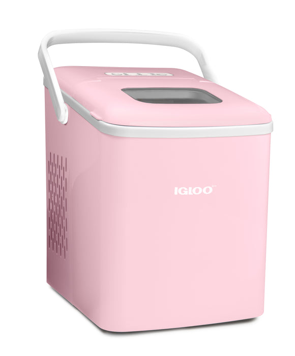 IGLOO® 26-Pound Automatic Self-Cleaning Portable Countertop Ice Maker Machine With Handle, Pink