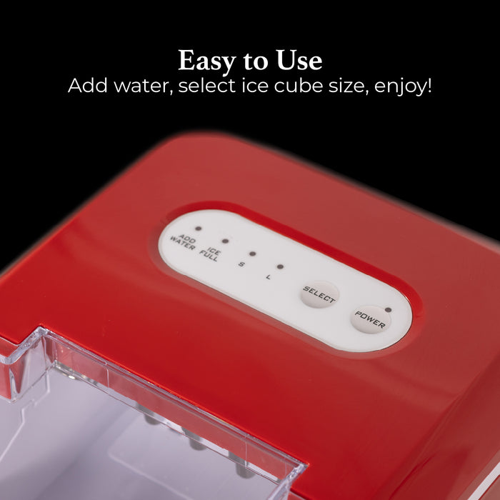 IGLOO® 26-Pound Automatic Portable Countertop Ice Maker Machine - Retro Red