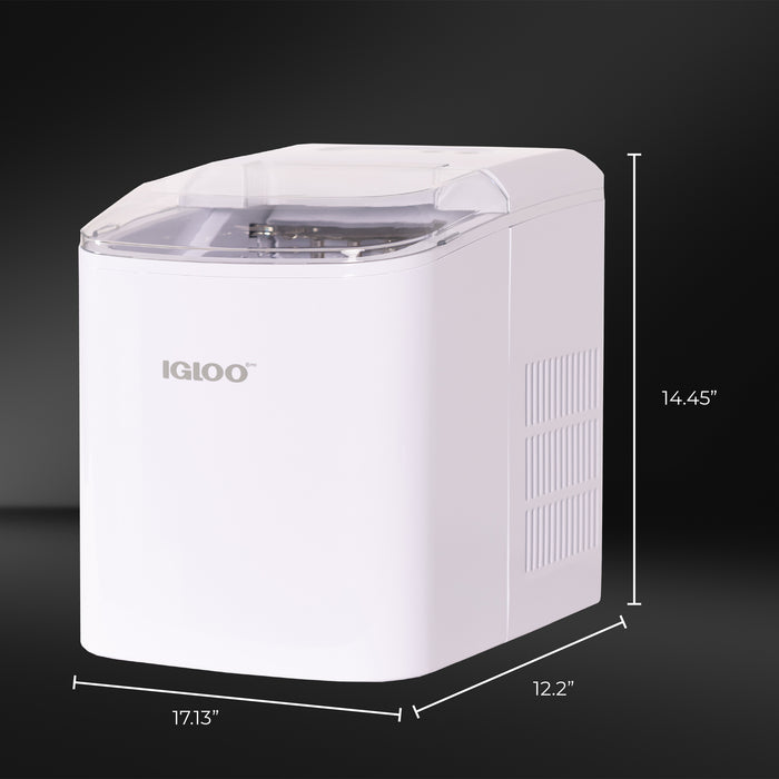 Igloo Electric Countertop Ice Maker Machine - Automatic and Portable - 33  Pounds in 24 Hours - Ice Cube Maker - Ice Scoop and Basket - Ideal for Iced