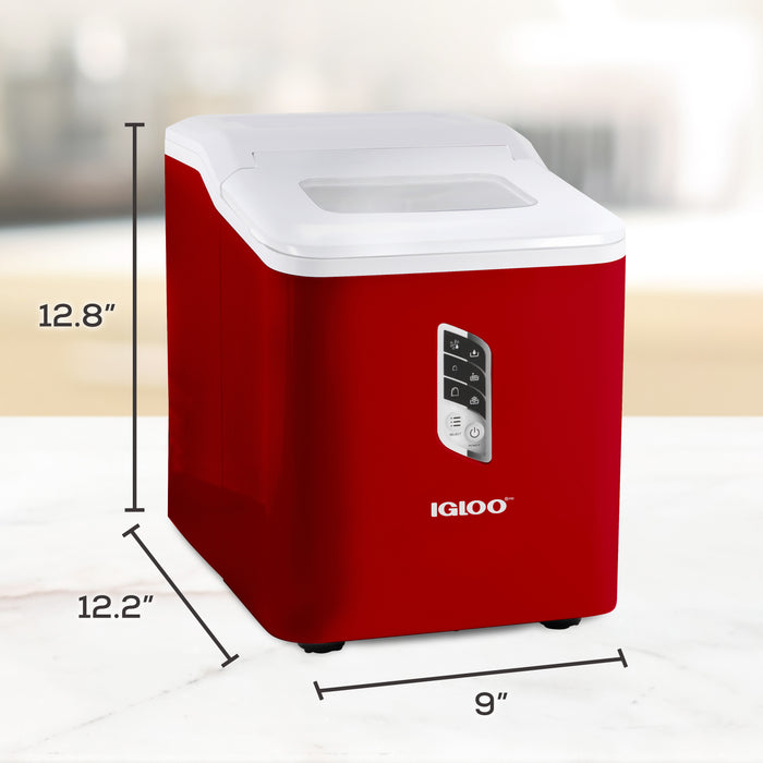 Igloo Electric Countertop Ice Maker Machine - Automatic and Portable - 26  Pounds in 24 Hours - Ice Cube Maker - Ice Scoop and Basket - Ideal for Iced