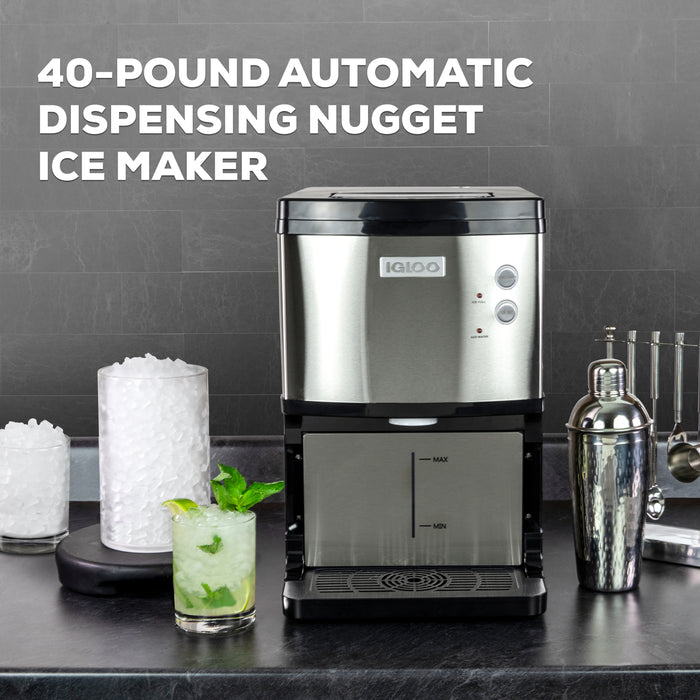 HECMAC Nugget Ice Maker Countertop, 44 lbs/Day, Chewable Ice Maker, Rapid  Ice Release in 10 Mins, Self-Cleaning, Stainless Steel - AliExpress