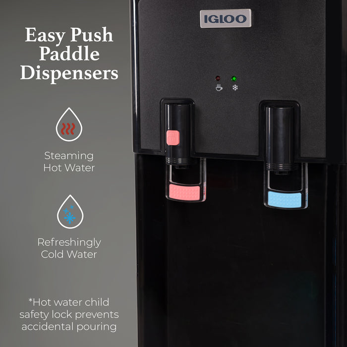 Igloo® Hot & Cold Top Loading Water Dispenser, Black